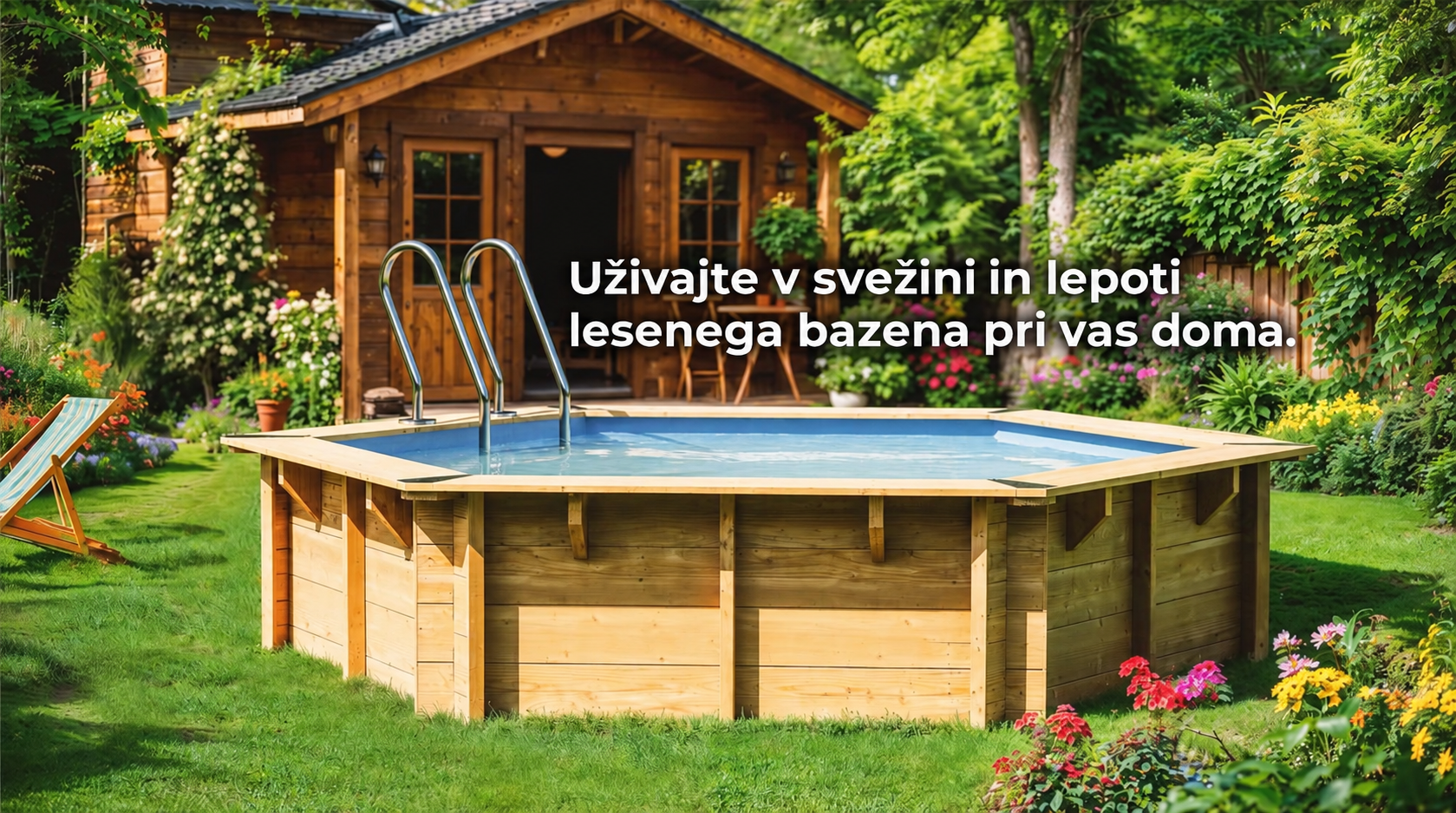Leseni bazen GRE Vanille 2 Ø400 × 119 cm - slika 7